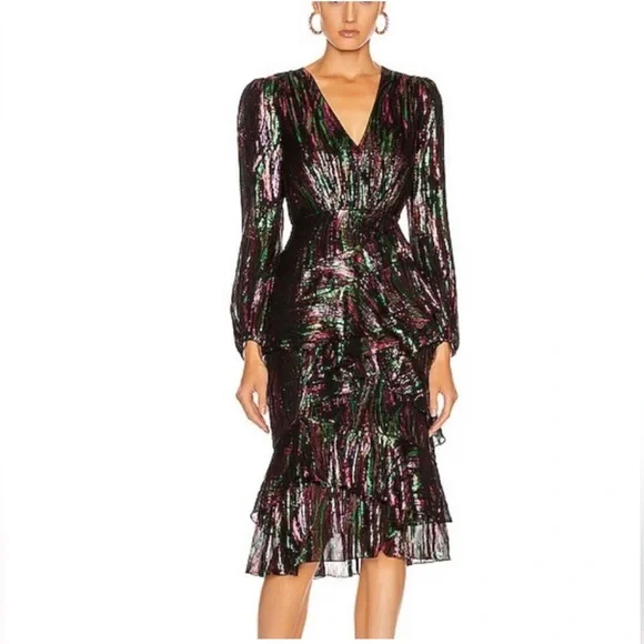 SALONI- Alta Dress- black rainbow metallic - Picture 5 of 8